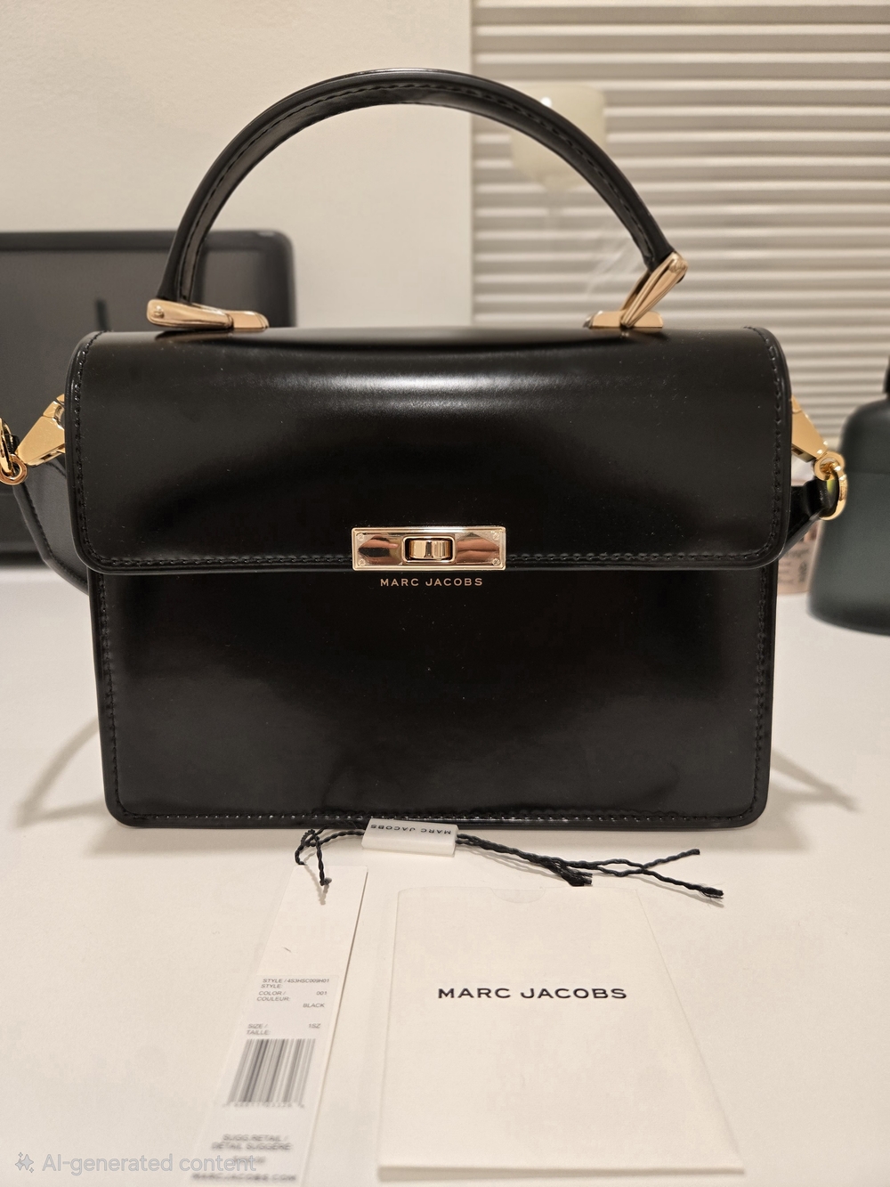 Marc Jacobs Black Leather Top-Handle Bag